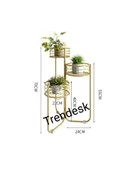 TRENDESK Modern 3 Katlı Metal Siyah Çiçeklik Saksı Standı Saksılık - 2