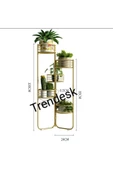 TRENDESK Modern 5 Katlı Metal Siyah Çiçeklik Saksı Standı Saksılık - 2