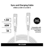 Minix MX-2C60W USB-C to USB-C 150cm Beyaz Kablo - 1