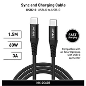Minix Mx-2C60W Usb-C To Usb-C 150Cm Siyah Kablo - 1