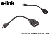 S-LINK SL-OTG15 15CM MICRO USB 5P OTG DATA KABLOSU - 2