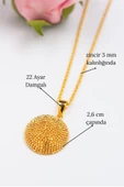 22 Ayar Altın Kolye Dorika Altın Kolye Ucu Ve 3mm Halat Zincir LKKLY1126 - 2