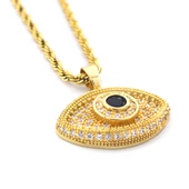 Çelik Kolye - Göz Kolye Altın Kaplama KLY-606 thumbnail 4