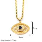Çelik Kolye - Göz Kolye Altın Kaplama KLY-606 thumbnail 3