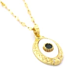 Çelik Kolye - Göz Kolye Yeşil Taşlı Altın Kaplama KLY-612 thumbnail 4