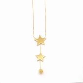 Çelik Yıldız Kolye Altın Kaplama - Kadın Yıldız Kolye KLY-572 thumbnail 1