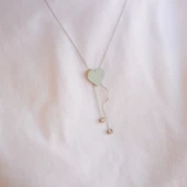 Çelik Kalp Kolye - Kalp Kolye Gümüş Renk KLY-574 thumbnail 2