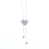 Çelik Kalp Kolye - Kalp Kolye Gümüş Renk KLY-574 thumbnail 1