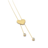 Çelik Kolye - Çelik Kalp Kolye Altın Kaplama KLY-575 thumbnail 4