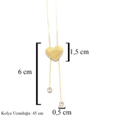 Çelik Kolye - Çelik Kalp Kolye Altın Kaplama KLY-575 thumbnail 3