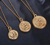 Pigado Metal 3 lü Elizabet Sikke Kolye Seti - 1