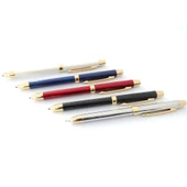 Üçü Bir Arada Mavi Kırmızı Tükenmez Uçlu Kalem Steel Pen Kalem thumbnail 1