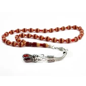 Kazaziye Püsküllü Sarı Mavi Sürmeli Toz Kehribar Efsane Tesbih - 1