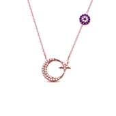 925 Ayar Ayyıldız Nazar Boncuklu Kolye - 2