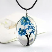 Kolye Kutusunda Gerçek Kurutulmuş Çiçek Tasarım Bayan Kolye - 2