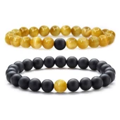 Doğal Taş Onix ve Kaplan Gözü Bileklik Set - 1