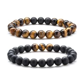 Doğal Taş Onix ve Kaplan Gözü Bileklik Set - 2