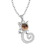 Sevgiliye Hediye 100 Dilde Seni Seviyorum Sevimli Kedi Kolye - 1