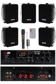 Lastvoice Black Large Plus Paket-4 Hoparlör ve Anfi Anons Ses Sistemi Seti - 1