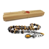 Pigado 1000 Ayar Gümüş Püsküllü Özel Kutulu Mum Mühürlü Tesbih thumbnail 1