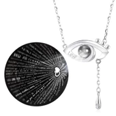 Sevgiliye Hediye Taşlı 100 Dilde Seni Seviyorum Göz Kolye - 2