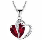 Üç Boyutlu Kristal Taşlı Zarif Kalp Kolye - 5