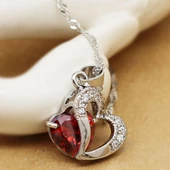 Üç Boyutlu Kristal Taşlı Zarif Kalp Kolye - 4