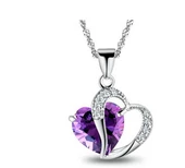 Üç Boyutlu Kristal Taşlı Zarif Kalp Kolye - 6