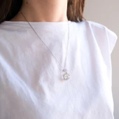 Çelik Kolye - Taşlı Kolye - Paslanmaz Çelik KLY-582 thumbnail 2