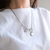 Çelik Kalp Kolye - Paslanmaz Çelik Kadın Kolye KLY-585 thumbnail 2