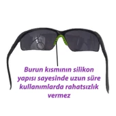 Bisiklet Güneş Gözlüğü Uv Korumalı Silikon Burunlu Ayarlanabilir Sap Koruyucu Bisikletçi Gözlük Füme - 4