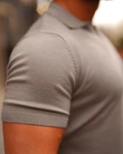 Erkek Patlı Kısa Kollu Polo Yaka Triko T-Shirt - 2