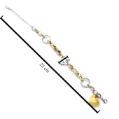 Çift Renkli Kalp Figür Zincir Model Kadın Bileklik BLK-1024 thumbnail 5