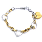 Çift Renkli Kalp Figür Zincir Model Kadın Bileklik BLK-1024 thumbnail 2