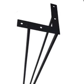 İzmir 4 lü Metal Firkete Ahşap Kütük Sehpa ve Masa Ayağı 48 cm - 5