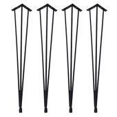 İzmir 4 lü Metal Firkete Ahşap Kütük Sehpa ve Masa Ayağı 48 cm - 1