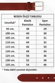 Siyah Suni Deri Ortası Desenli Model 4.5 Genişlik Unisex Spor Kemer - 4500-88 - 6