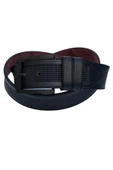 Siyah Suni Deri Ortası Desenli Model 4.5 Genişlik Unisex Spor Kemer - 4500-88 - 4