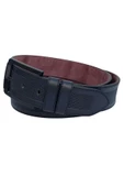 Siyah Suni Deri Ortası Desenli Model 4.5 Genişlik Unisex Spor Kemer - 4500-88 - 3