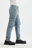 Erkek Kargo Cep Jean Pantolon - 3