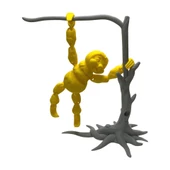 3D Hareketli Oyuncak Tembel Hayvan (Sloth) Ağaç Dekoru Dahil -Sarı thumbnail 1