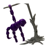 3D Hareketli Oyuncak Tembel Hayvan (Sloth) Ağaç Dekoru Dahil - Mor thumbnail 5