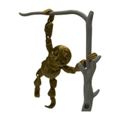 3D Hareketli Oyuncak Tembel Hayvan (Sloth) Ağaç Dekoru Dahil - Altın Kahve - 3
