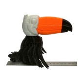 3D Hareketli Tukan Kuşu Figürlü Oyuncak - Siyah/Beyaz/Turuncu thumbnail 7