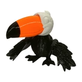 3D Hareketli Tukan Kuşu Figürlü Oyuncak - Siyah/Beyaz/Turuncu thumbnail 3