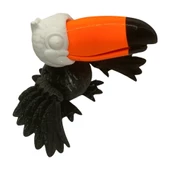 3D Hareketli Tukan Kuşu Figürlü Oyuncak - Siyah/Beyaz/Turuncu thumbnail 2