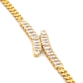 Su Yolu Bileklik Çelik Altın Kaplama Baget Taşlı Zincir Model BLK-1041 thumbnail 5