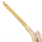 Su Yolu Bileklik Çelik Altın Kaplama Baget Taşlı Zincir Model BLK-1041 thumbnail 6