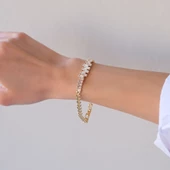 Su Yolu Bileklik Çelik Altın Kaplama Zincir Model BLK-1042 thumbnail 2