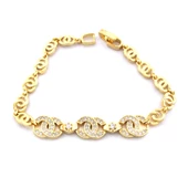 Altın Kaplama Taşlı Halkalı Kadın Bileklik BLK-1035 - 2